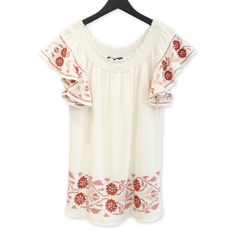 Blue Rain Embroidered Peasant Top Women S‎ Boho Cottagecore Country Folk Western